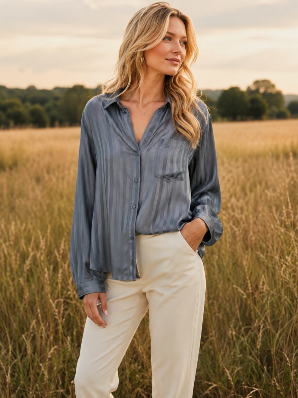 Cloth & Stone Long Sleeve Button Down Top